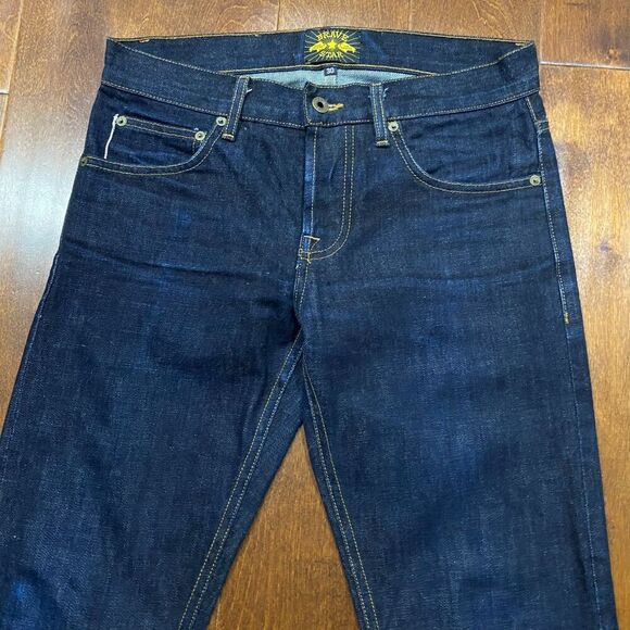 Brave Star Selvedge Skinny Japanese Raw Denim Blue Jeans USA Made Men's 30 x 34 - Picture 3 of 14
